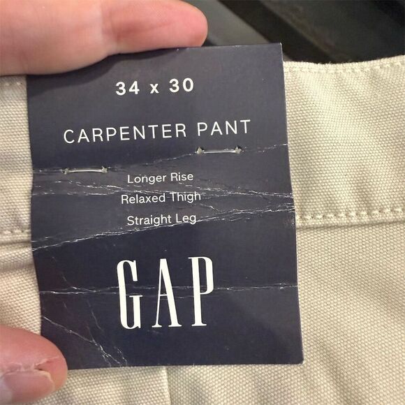 GAP Mens Khaki Carpenter Pants 34x30 Relaxed Fit Workwear - Picture 5 of 5
